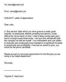 sample employee recognition letter