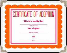 free printable adoption certificate