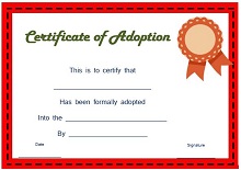 fake adoption certificate free printable