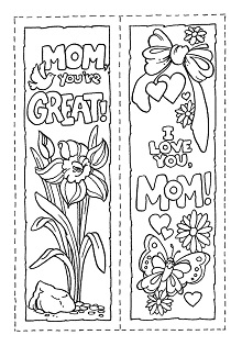 I Love Mom Bookmark Template