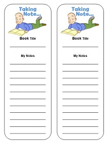 Taking Notes Bookmark template