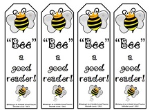 Bee Bookmark Template