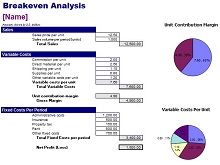 break even analysis template for service business