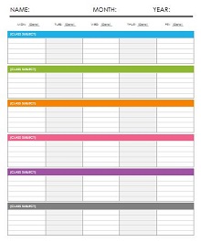 college weekly schedule template
