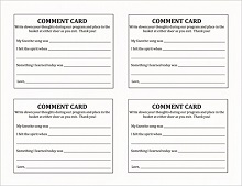 Program Comment Card