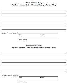 Resident Comment Card