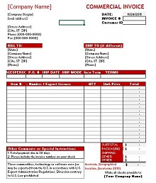 blank commercial invoice pdf