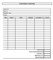 Sales Commission Summary Template DOC