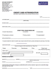 Credit Card Authorization For Short-term Vending