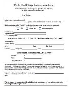 LINENS Credit Card Charge Authorization Form