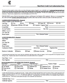 Third Party Credit Card Authorization Form