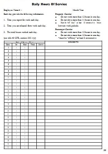 truck driver log book excel template