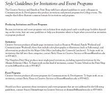 Style Guidelines for Invitations and Event Program