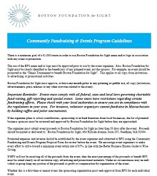 Community Fundraising & Events Program Guidelines