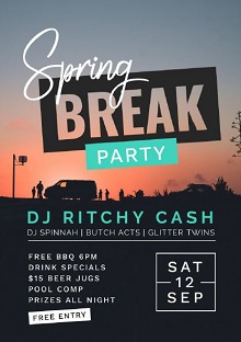 Spring Break Party Event Programs