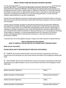 Media Consent Form And Release For Minor Children
