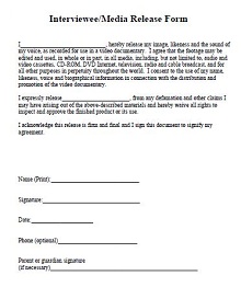 Interviewee/Media Release Form