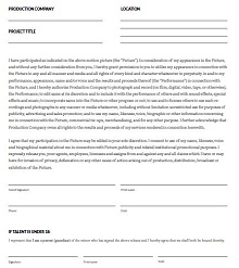Sample Talent Consent And Release Form