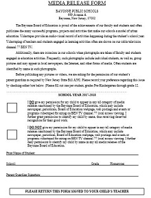 Public School Media Release Form