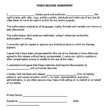 Video Release Agreement Form