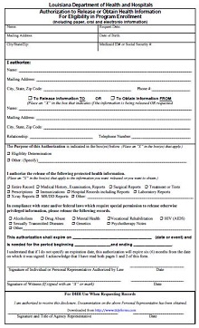 standard medical release form