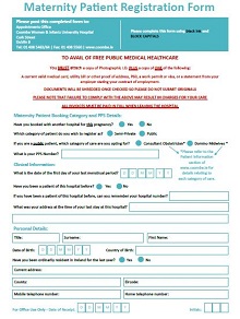 Maternity Patient Registration Form