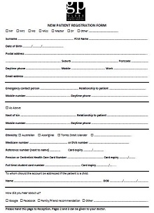 New Patient Registration Form Template