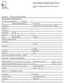 New Patient Registration Form UTS