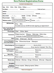 Clinic New Patient Registration Form Template