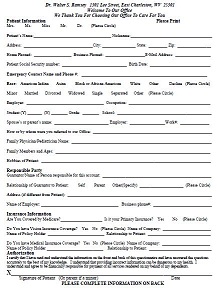 Patient Registration Form South Carolina