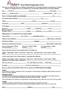 New Patient Registration Form Example