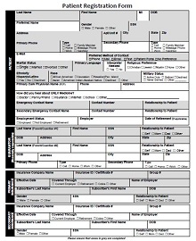 Patient Registration Form Blank PDF