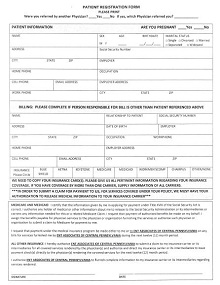 Patient Registration Form From Physician