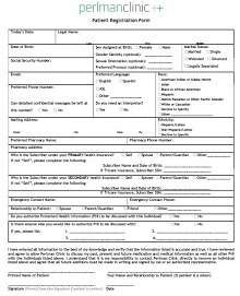 Patient Registration Form Perlman Clinic