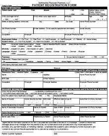 Physician Patient Registration Form Sample