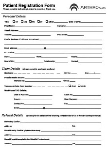 Patient Registration Form And Privacy Policy