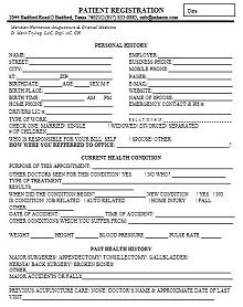 Patient Registration Form Texas