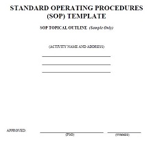 standard operating procedure manual template