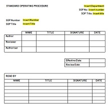 standard operation procedure format