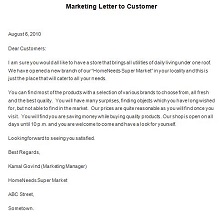 Marketing Sales Letter to Customer