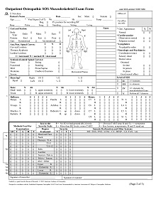 Outpatient osteopathic SOS Musculoskeletal Exam Form