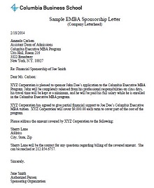 Sample EMBA Sponsorship Letter