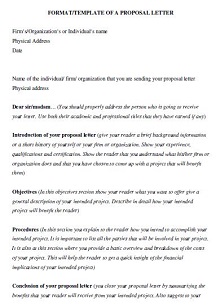 Format/template of A Proposal Letter
