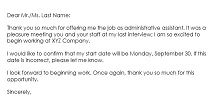 thank you letter after getting hired