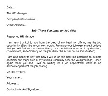 thank you letter after accepting job offer