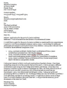 cover letter for architecture job
