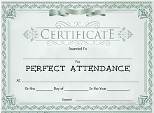 Certificate Perfect Attendance