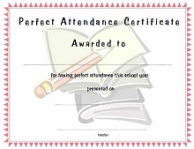 Perfect Attendance Award Printable
