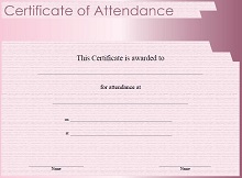 Certificate of Attendance Sample