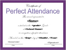 printable perfect attendance awards